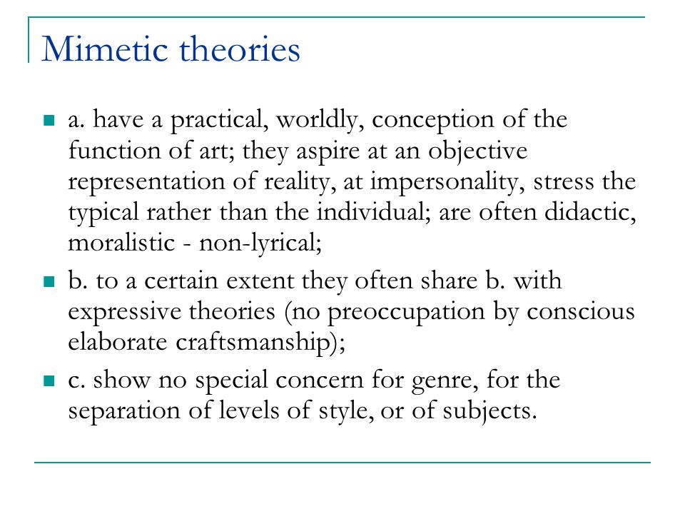 Mimetic theory